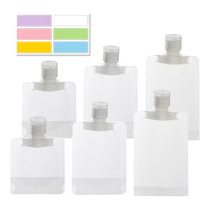 【送料無料】TVETE パウチ容器 トラベル液体個包 袋入り トラベルボトル 【6個入り】3種類のサイズ 詰め替え容器シャンプー 容器 旅行便利グッズ 小分け コンパクトでポータブル 省スペース