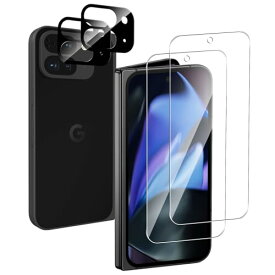【送料無料】【2+2枚セット】Google Pixel 9 Pro Fold ガラスフィルム(2枚)+カメラフィルム(2枚) 硬度9H 強化ガラス 旭硝子製 疎水疎油 指紋汚れ防止 Greerass 液晶画面保護フィルム 3D保護 超高透過率 HDビジョン 全面保護 耐衝撃 飛散防止 高感度タッチ 自動吸着 気泡