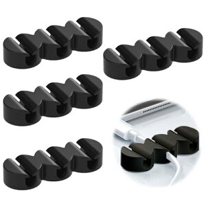 【送料無料】PAVIKE ケーブルホルダー 3本セットケーブルクリップ コード まとめる 整理 USBケーブル 卓上 デスク 壁 キッチン 車内 台所 固定 配線 収納 充電ケーブル ヘッドフォンケーブル オ