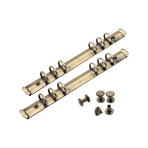 【送料無料】NatSumeBasics バインダーリング メタリック交換用バインダー 6リング スナップスプリットヒンジ付き ルーズリーフノートブック フォトアルバム DIY日記バインディングスパイン 2