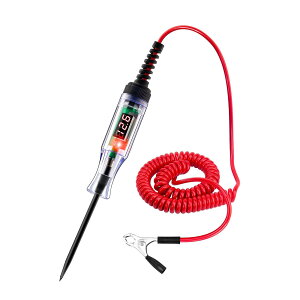 【送料無料】TerraShine 車用回路電圧テスター デジタル検電テスター DC5-120V LEDサーキットテス ター 通電確認 ペン型コード付 路線検出 極性判定 性能テスト 車用診断ツール 自動車整備工具