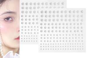 【送料無料】LeTradeJP パール パールシール パールビーズ ラインストーンのステッカーの装飾的なステッカー2パック(3/4/5/6mmのパックごとの165pcs)の真珠 フェイスステッカー 自己粘着性 ネイル