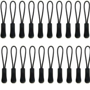 【送料無料】LUYING ジッパープル ジッパータブ 20個 バックパック/衣類/テント/寝袋用 取付簡単 実用的ファスナーパーツ ブラック