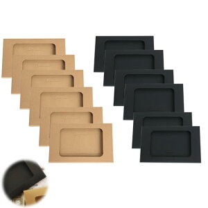 【送料無料】PAVIKE ハガキ収納ボックス 12個セット ブラック・クラフト はがき収納ケース 窓付きボックス はがきサイズ 葉書 葉書き 絵葉書 郵便はがき 絵柄付はがき はがきケース 収納ボッ