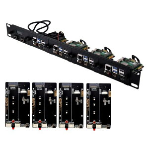 yzGeeekPi 19C` 1U bN}Eg Raspberry Pi 5p PCIe to M.2 NVMe SSDA_v^[4 OLEDfBXvC 19C`T[o[bNΉ