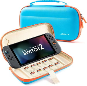 �y���������zJSAUX �X�����L�������O�P�[�X Nintendo Switch 2 (2025) �Ή��A10���̃Q�[���J�[�h���[�X���b�g�t�� �|�[�^�u���X�C�b�`2�P�[�X�A���s�E���[�p�̕ی�n�[�h�V�F�� BG0119