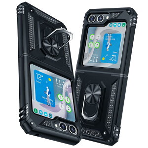 �y���������zTMUJWS Samsung Galaxy Z Flip5 5G �P�[�X �����O�t�� �ϏՌ� �Ռ��z�� ���h�~ �S�ʕی� �J�����ی� �X�^���h�t�� TPU+PC�o���p�[ �w��h�~�΍� �M�����N�V�[ �[�b�g �t���b�v5 5g �P�[�X 6.7