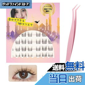 【送料無料】つけまつげ のり不要 【日本国内JIS基準検査済み】グルーなしつけまつげ グルー不要 つけまつ毛 3Dつけまつげ 接着剤不要 ブラック 1秒マツエク 部分つけまつげ 初心者 で簡単装着 立体感 可愛い 自然な束感 人気 耐久性が高い アイメー 色：02束感ドールeye