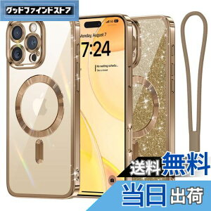 【送料無料】Meifigno iPhone 16 Pro ケース キラキラペーパー付き MagSafeに対応 黄ばみなし 耐衝撃 磁力強い ワイアレス充電 ストラップ 透明 可愛い クリア 6.3インチ デザートチタニウム