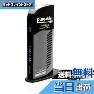 �y���������zPlugable USB3.0 / USB-C �p�h�b�L���O�X�e�[�V���� �c�u�� Windows ����� Mac �p - �f���A�����j�^�[ HDMI DVI VGA �|�[�g �M�K�r�b�g �C�[�T�l�b�g USB3.0 �|�[�gx2 USB 2.0 �|�[�gx4 �������o��
