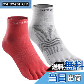 【送料無料】[WRELS] 五本指ソックス メンズ レディース スポーツソックス ランニングソックス 5本指ソックス 靴下 5本指 レギュラー丈 23-25cm/25-27cm/27-29cm マラソン トレラン ゴルフ 陸上（赤+白，25-27cm）