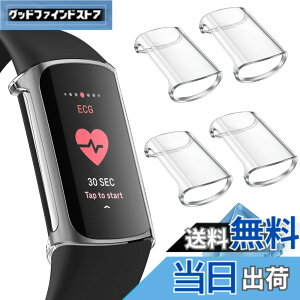 �y���������zFintie for Fitbit Charge 6 / 5�p�P�[�X �N���A �\�t�g TPU ���b�L �X�N���[���J�o�[(4�Z�b�g)(�N���A)