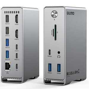GIISSMO Macbook Pro/Airp 14-IN-2 hbLOXe[V Type c Dock 3ʃ[h gvfBXvCΉ MST@\ 4K60Hz HDMI|[g 100Wo 10Gbps USB-A|[g USB-C|[g USB3.2 Gen2Ή 1Gbps C[Tl