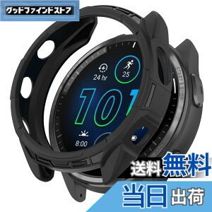 �y���������z�mRuenTech�n�Ή�GARMIN Forerunner 965�P�[�X �ی�P�[�X Garmin Forerunner 965�p�J�o�[ 6�F�I �\�t�g�V���R���� �v���e�N�^�[�J�o�[ �ϏՌ� �y�� ���t���ȒP (�u���b�N)