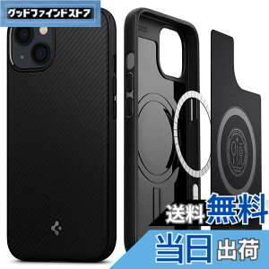 �y���������zSpigen iPhone13Mini�P�[�X Magsafe �}�O�l�b�g���� �ČRMIL�K�i�擾 �ϏՌ� �d��30g TPU ����~�� ���C�����X�[�d�Ή� ���菝�h�~ �}�O�E�A�[�}�[ ACS03680 (�}�b�g�E�u���b�N)