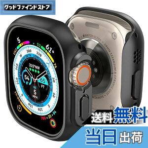 �y���������zSpigen Apple Watch 49mm �P�[�X �yApple Watch Ultra3 / Ultra2 / Ultra �Ή��z���� �Ռ� �z�� �ȒP�Ȏ��t�� �����^ �V���v�� �X���� �y�� �ی�J�o�[ �V���E�t�B�b�g ACS05458 (�u���b�N)