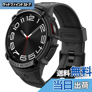 �y���������zSpigen Galaxy Watch 6 Classic 43mm �o���h �̑g������ �\ ��̌^ �P�[�X �J�o�[ �ϏՌ� �X�|�[�c�o���h ���� �Ռ� �z�� �ϋv�� ���h�~ ���M�b�h�E�A�[�}�[�E�v�� ACS06492 (�u���b�N)
