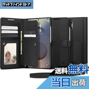 �y���������zSpigen Galaxy S25 Ultra �P�[�X �蒠�^ �ϏՌ� �ČRMIL�K�i�擾 ���X�g���b�v�t�� �J�[�h���[ �σL�Y �����v �Ռ��z�� �E�H���b�gS ACS09124 (�u���b�N)