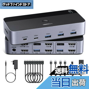 �y���������zUGREEN HDMI KVM�ؑ֊� 4K@60Hz 2���j�^2�R���s���[�^�A2����2�o�̓X�C�b�`�A 4��USB 3.0�|�[�g�̂���2��̃R���s���[�^��2���j�^/�L�[�{�[�h/�}�E�X/�v�����^�����L HDMI�P�[�u��4�{�AU
