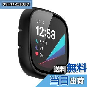 �y���������zLICHIFIT Fitbit Versa 3/Sense�p�ی�P�[�X �J�o�[ PC�t���[�� �����K���X�t�B���� ��̉� �X�}�[�g�E�H�b�`�J�o�[ �E���ȒP �ϏՌ� ���h�~�y�� ������� �A�N�Z�T���[ �F�F�u���b�N