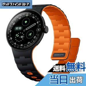 �y���������z[Bandletic] 2026 �V�^ Google Pixel Watch �o���h - Pixel Watch 1�E2�E3�E4 (41mm�E45mm) �Ή� N54���΃o���h �}�O�l�b�g���V���R�� �j�����p �X�|�[�c�p �y�� �F�F�u���b�N/�I�����W�A�T�C�Y�Fpixe