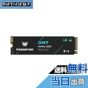 �y���������zAcer Predator M.2 SSD GM7 NVMe2.0 2280 PCIe Gen4x4 ������(�ő�ǂݎ��F7400MB/s�A�ő发�����݁F6500MB/s) ����SSD ���ϋv 3D NAND TLC PS5/PS5 Pro����m�F�ς� ���[�J�[5�N �T�C�Y�F1TB