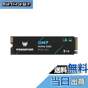 �y���������zAcer Predator M.2 SSD GM7 NVMe2.0 2280 PCIe Gen4x4 ������(�ő�ǂݎ��F7400MB/s�A�ő发�����݁F6500MB/s) ����SSD ���ϋv 3D NAND TLC PS5/PS5 Pro����m�F�ς� ���[�J�[5�N �T�C�Y�F1TB