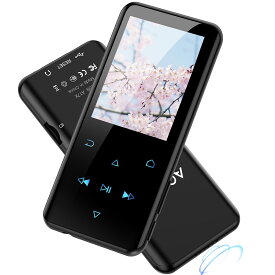 【日本企画品・1年保証あり】 AGPTEK mp3プレーヤー Bluetooth5.2 音楽プレーヤー スピーカー搭載 32GB内蔵 デジタルオーディオプレーヤー スマホ転送可 光るタッチボタン 2.4インチ大画面 HIFI高音質 動画/FMラジオ/録音 ウォークマン イヤホン＆耳栓付き プレゼント ギフト