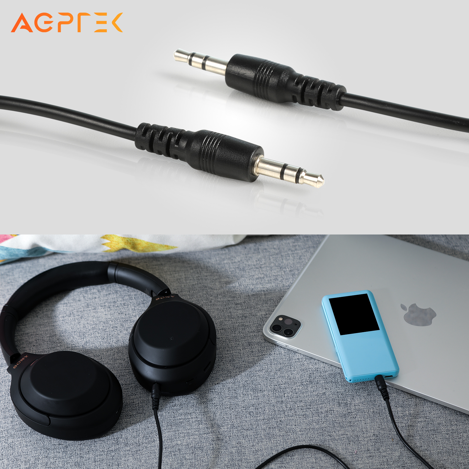 AGPTEK オーディオケーブル (3.5φステレオミニ) 1m ステレオケーブル 4極 AUDIOケーブル AUXケーブル 3.5mm オスオス 高音質 高耐久性 PVC  互換性 プレーヤー、ヘッドホン、スピーカー、音響、車、iPhone、iPad、iPod、PCなどに対応 ダイレクト 録音 ケーブル
