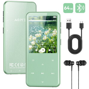 �y���{���i�E1�N�ۏ؂���z AGPTEK mp3�v���[���[ Bluetooth5.3 ���y�v���[���[ �X�s�[�J�[���� 64GB �f�W�^���I�[�f�B�I�v���[���[ �X�}�z�]���� ����^�b�`�{�^�� 2.4�C���`���� HIFI������ ��