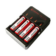GOODGOODS 18650 リチウムイオンバッテリー 充電池4本+充電器セット Li-ion 18650充電器 18650 リチウム…