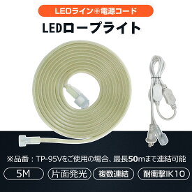 5m ロープライト チューブライト テープライト LEDロープライト 単面発光 60W 明るい 工事用 作業灯 道路工事 誘導用 災害対策 注意喚起 現場作業 倉庫 工場 店舗 ガレージ 建築照明 CB-S5M-90V GOODGOODS
