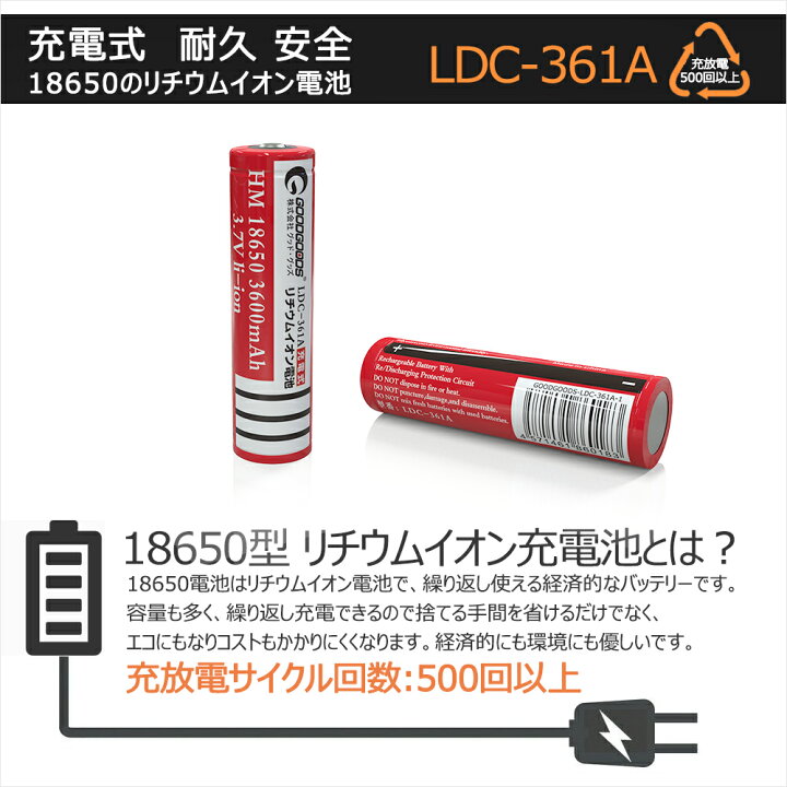楽天市場 お買い物マラソン 最大30 Off 三個セット 送料無料 バッテリー 充電式 18650 リチウムイオンバッテリー 3 7v 3600mah 18650充電池 リチウム 二次電池 懐中電灯用 ヘッドライト用 電子タバコ用 カメラ用 電卓用 自転車ライト用 吊下げ付き Ldc 361a