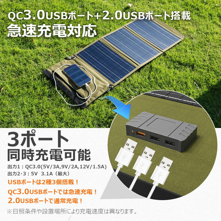 楽天市場】【防災製品等推奨品】折り畳み式 ソーラーパネル 30W 