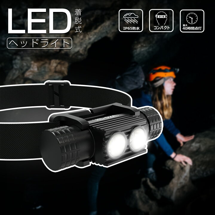 楽天市場】GOODGOODS ヘッドライト 充電式 10W 855lm 強力 着脱式 LED 