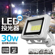 プラグ付き LED投光器 30W 4500lm 300W相当 昼白色 5000K PSE認証取得 屋外 防水 IP66 5mコード 看板灯 …