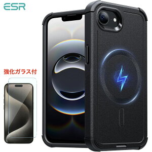 ESR iPhone 16e P[X 2025 MagsafeΉ iPhone16e Jo[ 23ft ČRMILKi̕ی ϏՌ h~ ubN Cyber Series TCo[V[Y KXtBt یtB