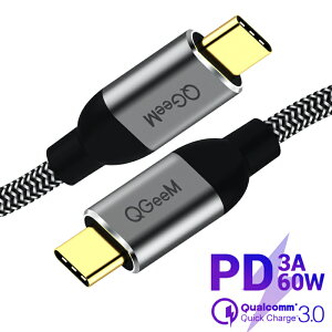 QGeeM USB C - USB C P[u [d@] fo 4K@60Hz USB 3.1 Type C 60W 20V/3A ^CvC PDΉ Power Delivery [dP[u DELL XPS Macbook pro/iPad Pro iPhone 16/15V[Y /Switch [1.8M] EgnCXs