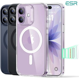 ESR iPhone 17 ケース iPhone 17 Air 17 Pro 17 Pro Max 16e 16Pro 16Plus 16Pro Max iPhone 15 13 14 シリーズ ケース カバー ハイブリッドケース HaloLock付き Magsafe対応 磁気ワイヤレス充電 黄変しにくい 透明 傷に強い背面 クリア