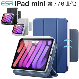 ESR iPad mini 7 (A17 Pro) 2024N iPad mini6 P[X 2021 (7/6) }OlbgP[X Cz I[gX[v/EFCNΉ Pencil 2Ή X G肪 Jo[ Touch ID wFؑΉ A2567 A2568 A2569 