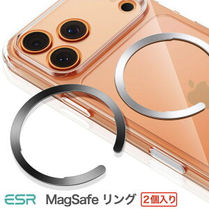 ESR MagSafe �����O �V�[�� ���͋z�� �ʒu���킹�N���b�v�t�� �}�O�l�b�g�����O ���C���C�����X�[�d�Ή��L�b�g �����^ ���C�Œ胁�^�������O �X�}�z�P�[�X�p iPhone 17 Pro Max 17e 16e 16 15 14 13 12 11 Sa