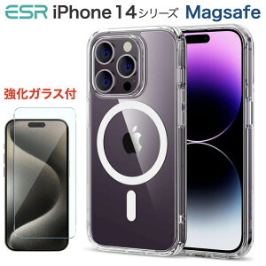 �y�����K���X�t�B�����t���zESR iPhone 14 �P�[�X 14Plus 14Pro 14Pro MAX iPhone �J�o�[ �V�^ �n�C�u���b�h�P�[�X HaloLock�t�� ���C���C�����X�[�d ���� ���ς��ɂ��� �P�[�X Magsafe�Ή� ���΂ݖh�~ �ČRMIL