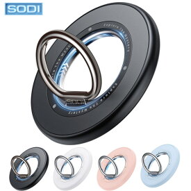 SODI スマホリング Magsafe対応 360度回転 強力マグネット バンカーリング 角度調節可能 スマホスタンド機能 超強磁力 落下防止 リングホルダー iPhone 16/16Plus/16Pro/16Pro Max/と15/14/13/12シリーズ 日本語取扱説明書 メタルリング付き