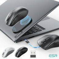 ESR MagMouse ワイヤレスマウス 電池不要 レシーバー付属 ノートパソコン用充電式ワイヤレスマウス 内蔵…