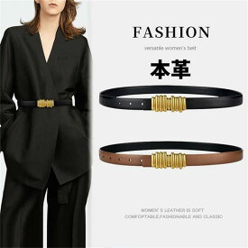 ベルト レディース 太い 本革 太め おしゃれ 牛革 ビジネス 105cm バックル 雑貨 無地 上品 お洒落 レザー かわいい 細い カジュアル ワ
