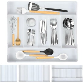 カトラリーケース トレー 伸縮 引き出しカトラリー収納ボックス 食器棚 キッチン 収納ケース 小物収納 キッチンツール 仕切り カトラリ