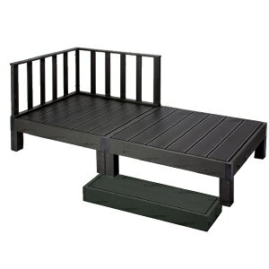 ウッドデッキ (本体×2 コーナーパネル×1 ステップ×1) 0.5坪 セット 特殊加工 人工木使用 フレキシブル テラス ガーデン エクステリア 縁台 人工デッキ DIY 組立簡単 Vデザイン※【メーカー直送