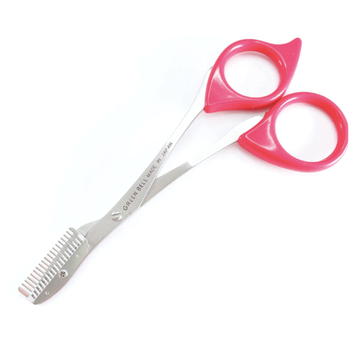 楽天市場】【○日本製】ステンレス製 クシ付 眉はさみ ピンク