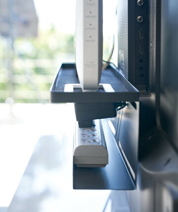楽天市場 テレビ裏収納ラック スマート テレビ台 Tv 収納 Smart 棚 Wifi ルーター 外付けhdd 電源タップ 配線 コード 無線lan ハードディスク 薄型テレビ Vesa規格対応 40インチ以上 リビング 背面 収納 ラック ブラック Zk Bf Bk 4484 グットライフショップ