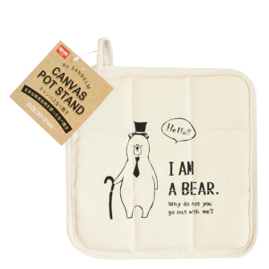 キャンバス なべ敷き 鍋敷き マット シート 卓上 耐熱マット かわいい 北欧 優しい シンプル 帆布 吊りヒモ キッチン